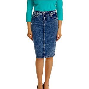 Denim Blue Knee Length Skirt